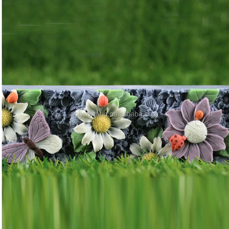 D0027 Large Handmade Flowers Bar Shape Loaf Silicone Soap Molds