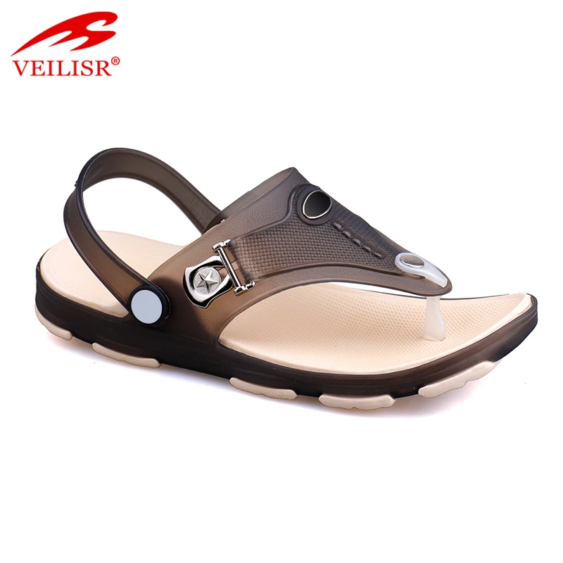 New design thong jelly shoes clear PVC footwear men beach sandals