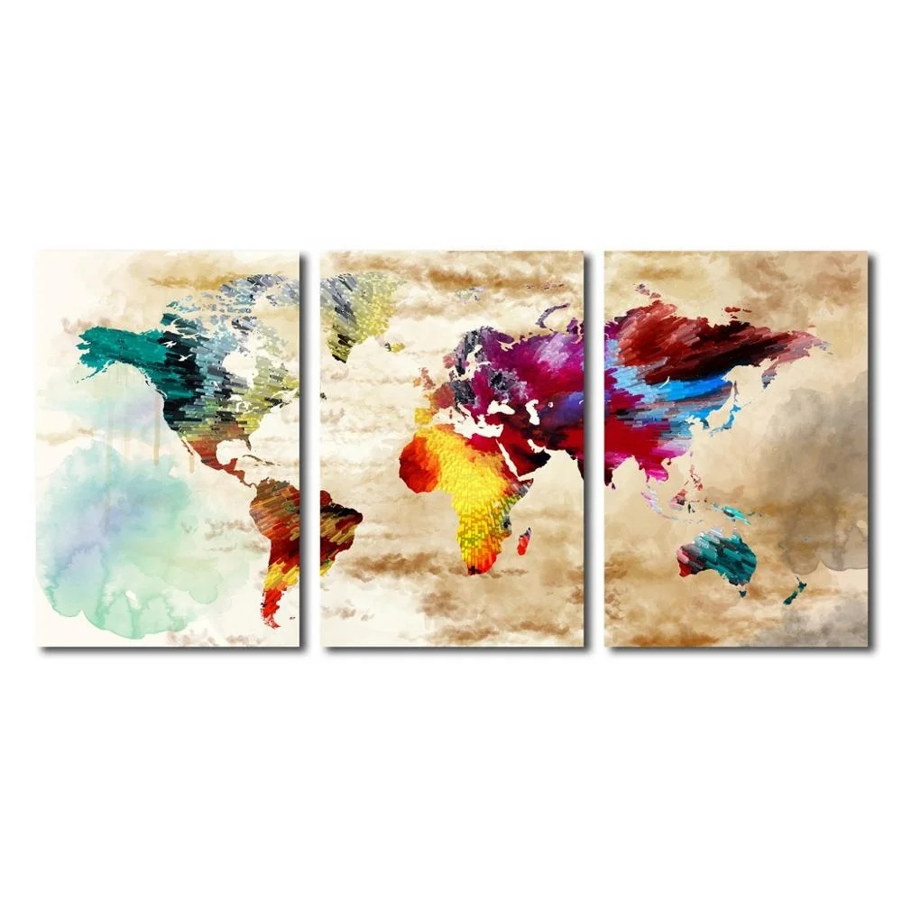 For sale new item map picture wall hanging oil canvas printing  print artwork for hotel decor