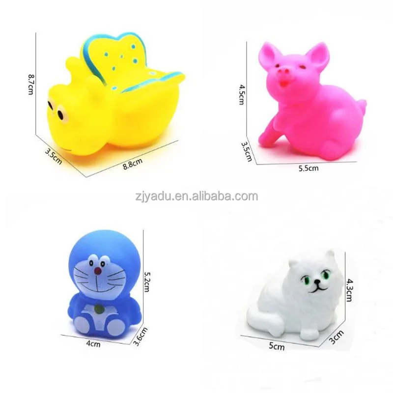 Educational Swimming Water baby Toys Colorful Soft Floating Rubber Duck Squeeze Sound Squeaky Bathing Toy For Baby Bath Toys