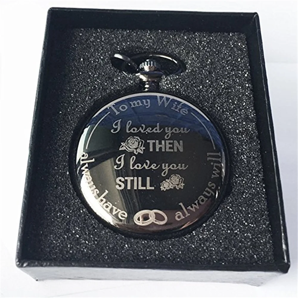 Custom Birthday Gift Bronze Quartz Pocket Watch