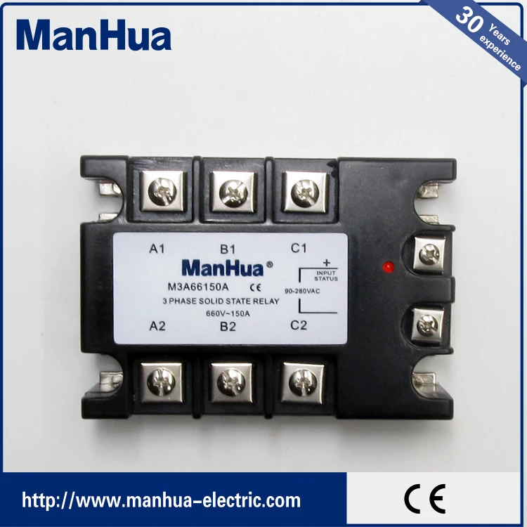Oem MANHUA трехфазный AC к сети переменного тока 90-280VAC к 660VAC 150A черный твердотельные реле / SSR реле с CE