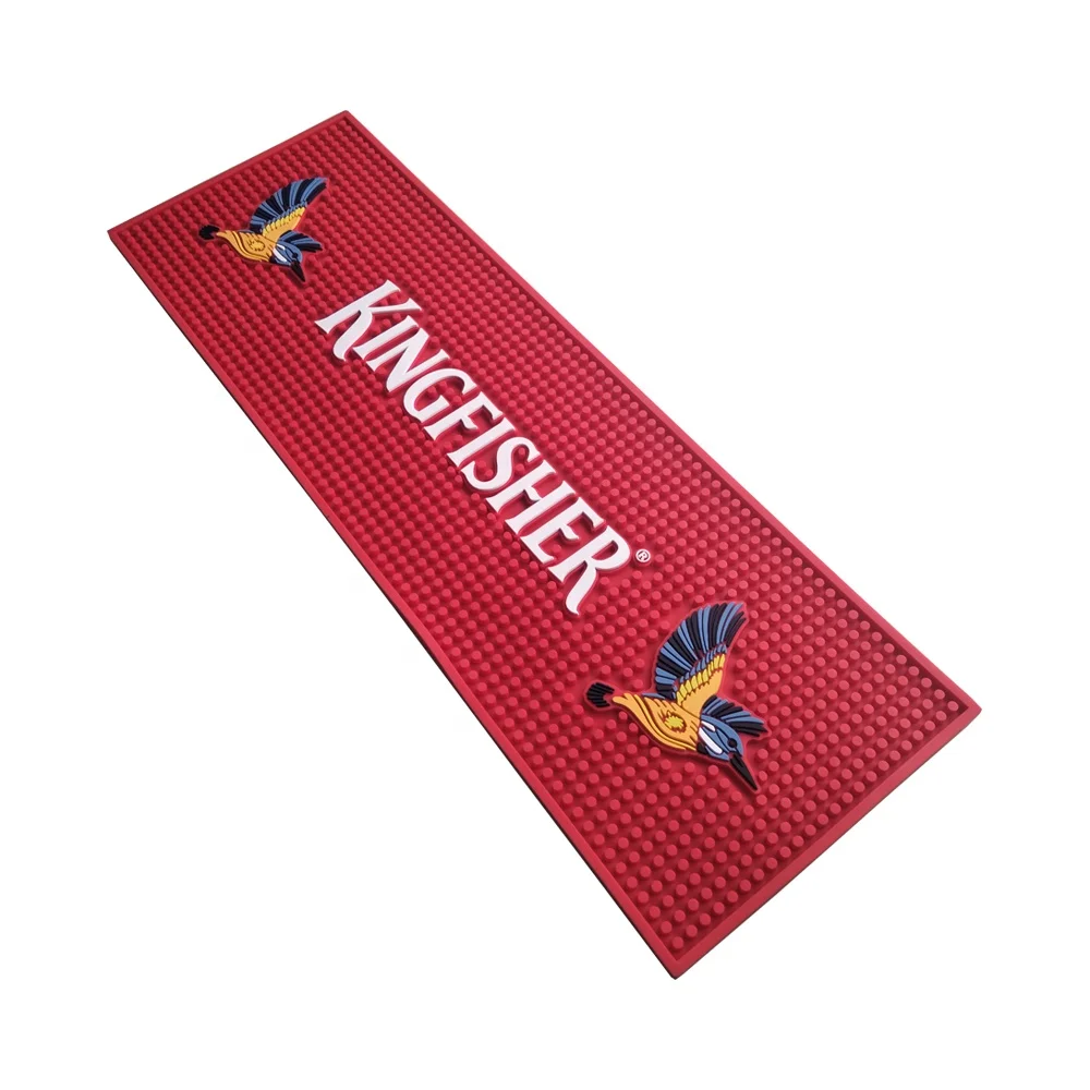 Promotion 3D embossing Logo Bartender Service PVC Bar Mats Restaurant Service Mat for Home Bartenders  Cool Gift