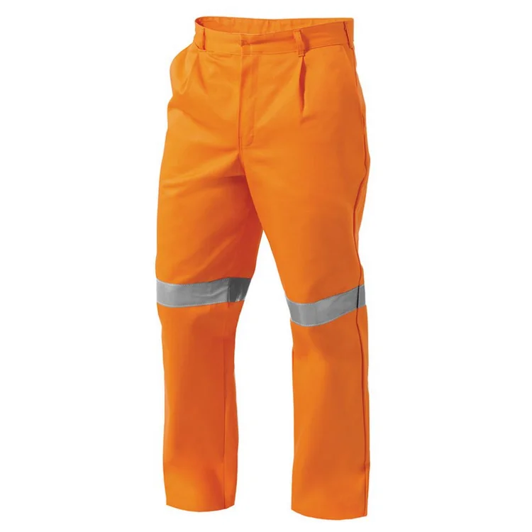 Men Orange Reflective Safety Work Pants