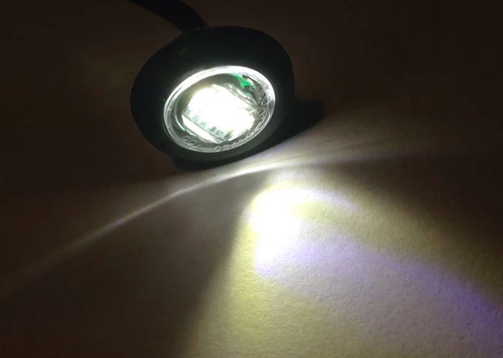 Mini White Clear 0.75 Inch Round Offroad led for Truck Trailer 12v led Side Marker light Clearance Indicator Lamp truck lights
