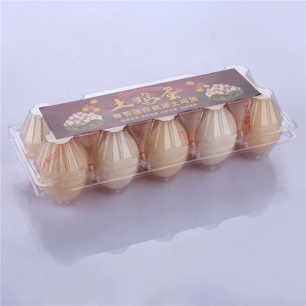 
plastic egg tray/box/carton Eco-friendly customized pvc 10 cell wholesale transparent disposable 