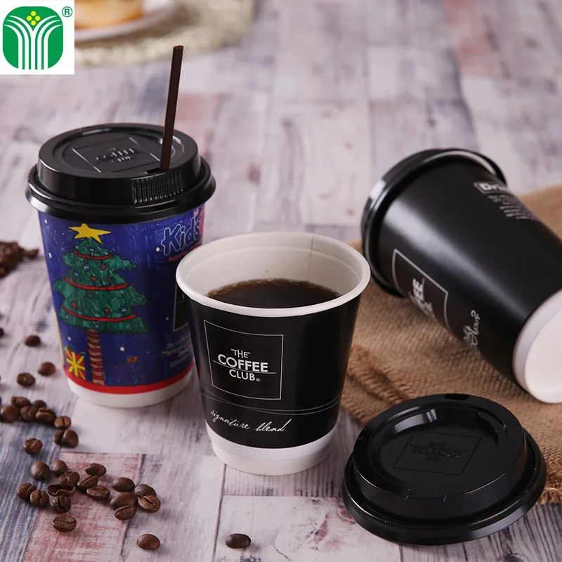 
custom logo printed disposable coffee paper cup 