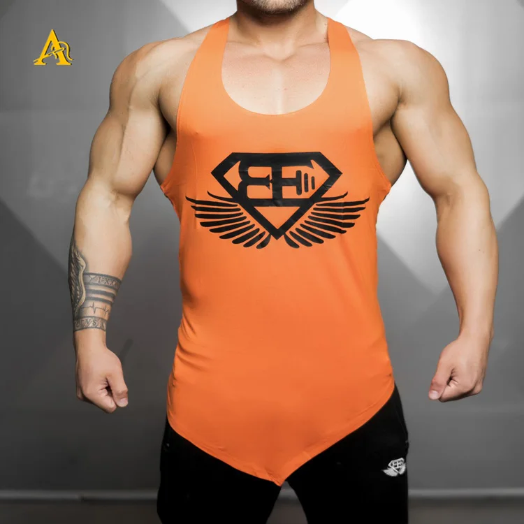 
custom 2018 Hot Sale Wholesale Mens Tank Top Gym Singlet Stringer Vest OEM 