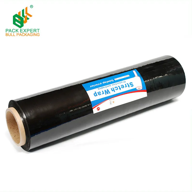 Virgin raw material lldpe black 20 micron stretch film