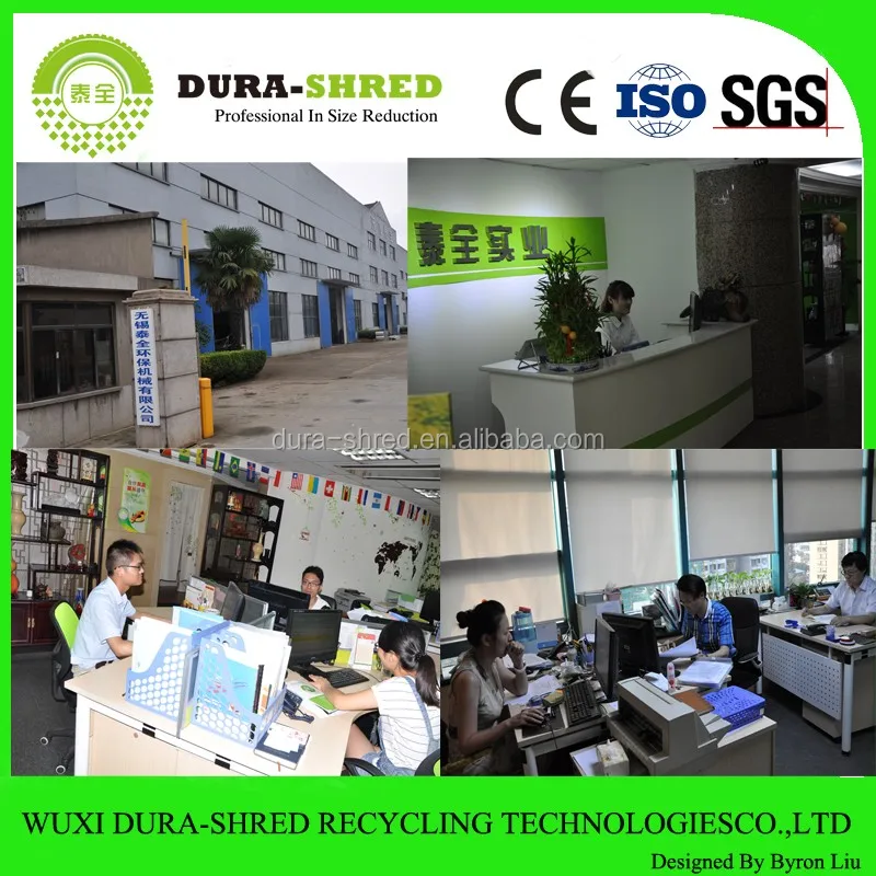 Hot selling  Jiangsu double shaft shredder Dura-shred automatic American standard battery recycling plant