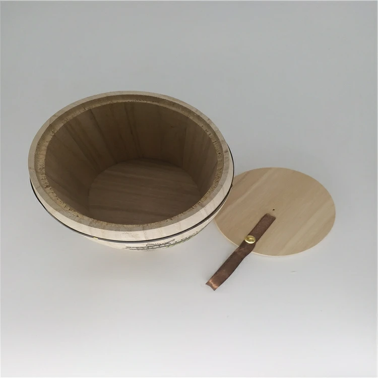 Wholesale handmade vintage wooden candy bucket barrel jar