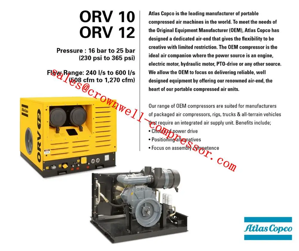 Портативный воздушный компрессор Atlas Copco OEM solution OAH2 OAV4