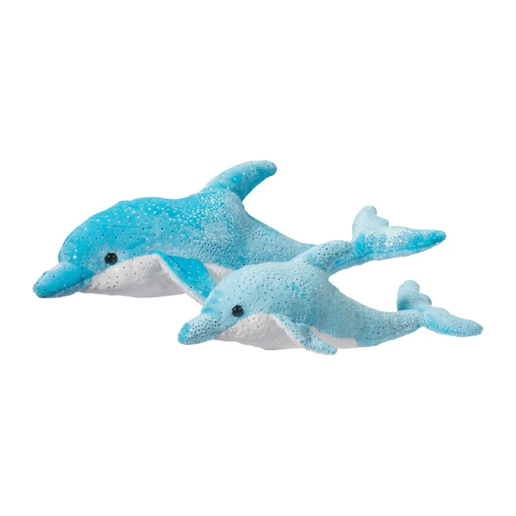 Soft cute Plush stuffed sea world animals  blue dolphin