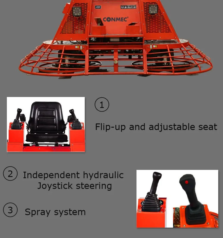 
Hot! Hydraulic-drive Ride On Power Trowel CRT1046 Series, Concrete Finish Trowel Machine, CE Certification, Helicopter 