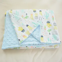 Soft Plush Double-Layered Minky Dot Warm Baby Blanket