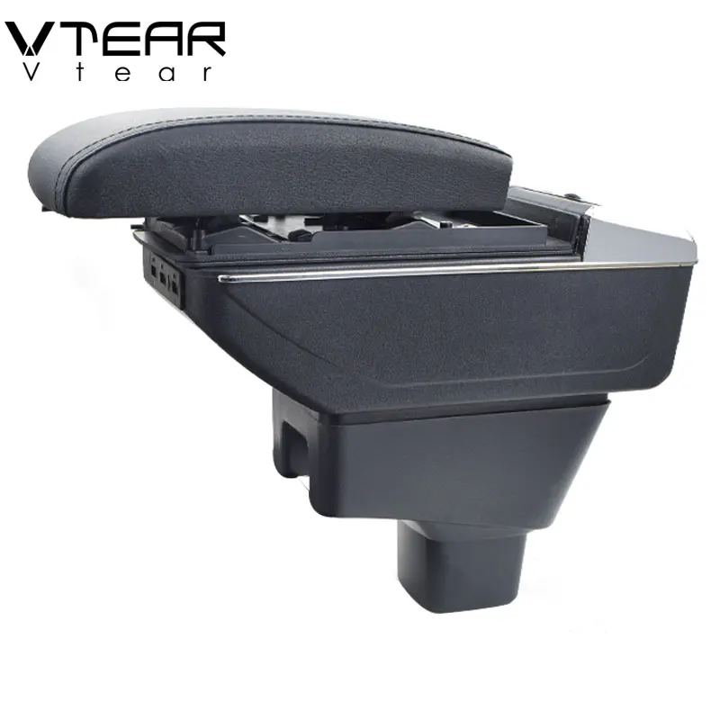 Vtear For Suzuki Sx4 Armrest Usb Charging Heighten Double Layer Storage Box Central Store Content Arm Rest Box Accessories 08-17