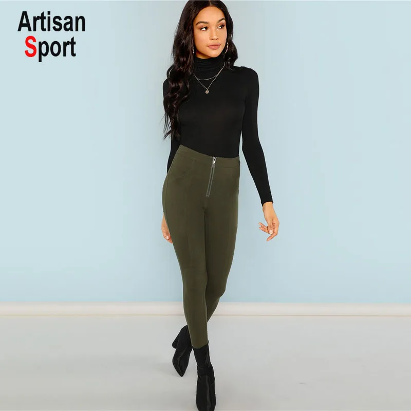 
sexy costumes Black Turtleneck Slim Fit T-shirt Office Ladies Plain High Neck Long Sleeve Tee Women Autumn Minimalist Tee 