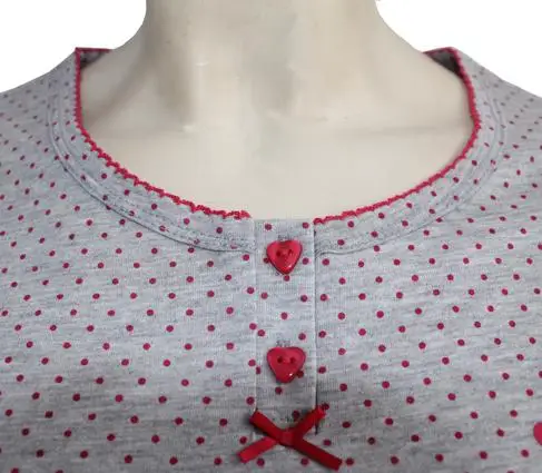 Ladies pyjamas in round neck short sleeve tee shirt and long pants with full elastic waistband homewear