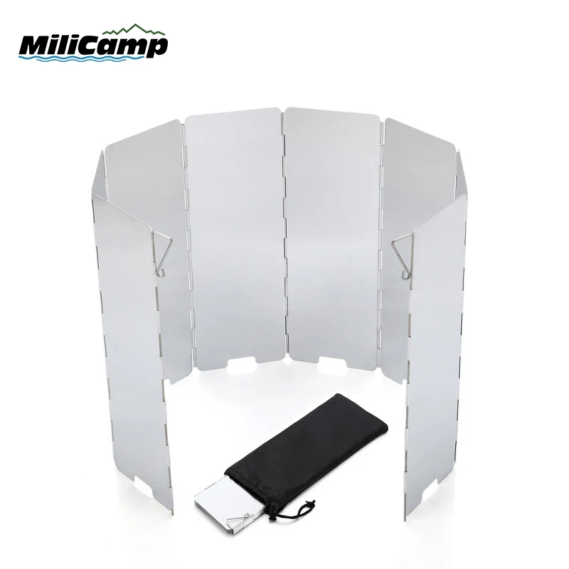 Camping aluminium Folding wind screen stove windshield
