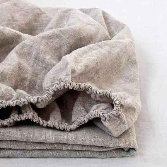 High Quality Elastic Washed Pure Linen Fitted Sheet