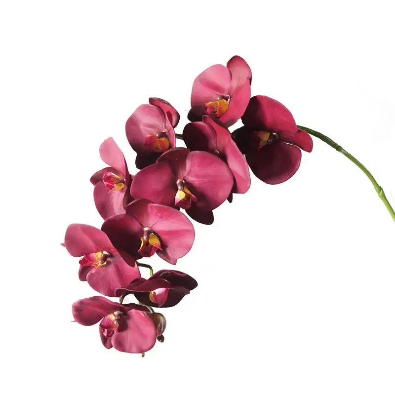 High quality 97CM 10 flowers and 2 buds phalaenopsis artificial latex orchid