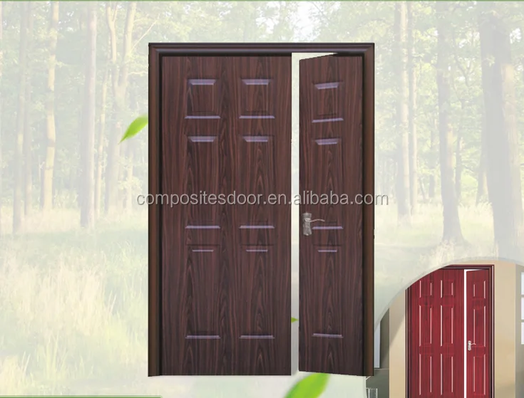 
2017 Best sellers Simple teak wood door designs Swing open Arched Fiberglass composites entry door 