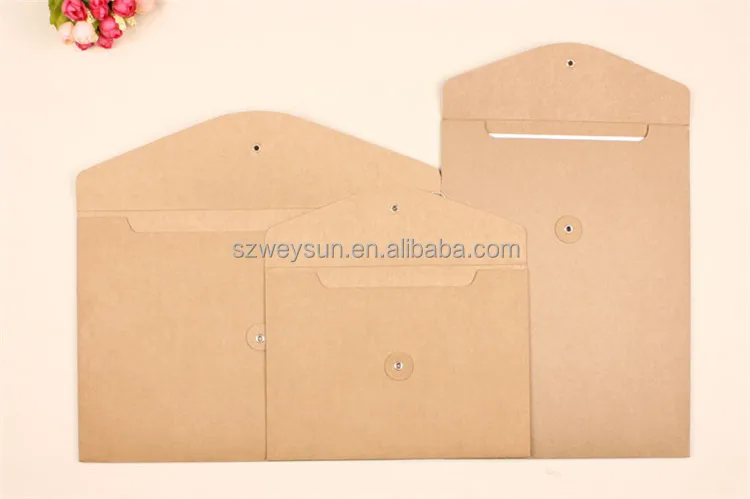 blank A4 thick kraft envelope,vertical A4 paper documents bags thick kraft file envelope bags Horizontal