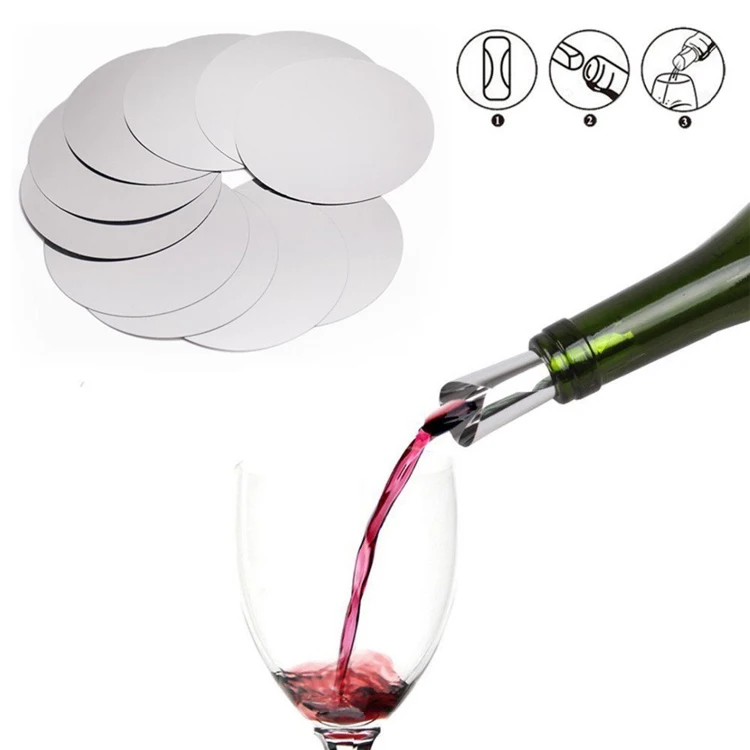 
Promotion Food Grade Cheap NO Dripping Wine Drop Stopping Pour Spouts Wine Drop Disc Set Stop Dripping Foil Wine Pourer 
