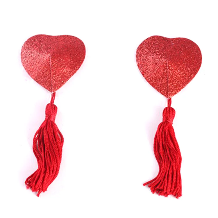 Wholesale sexy underwear black glitter heart nipple piercing pad, breast pasties