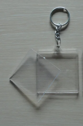 Acrylic plastic photo frame keychain 45x35mm blank keyring