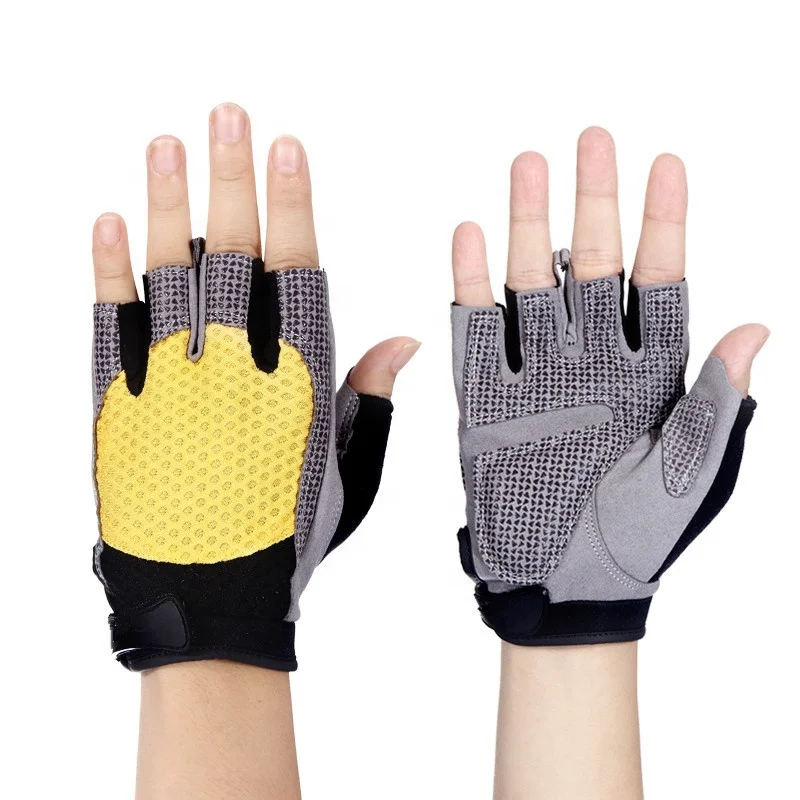 Half finger weight lifting training adjustable durable gym training glove with customized logo