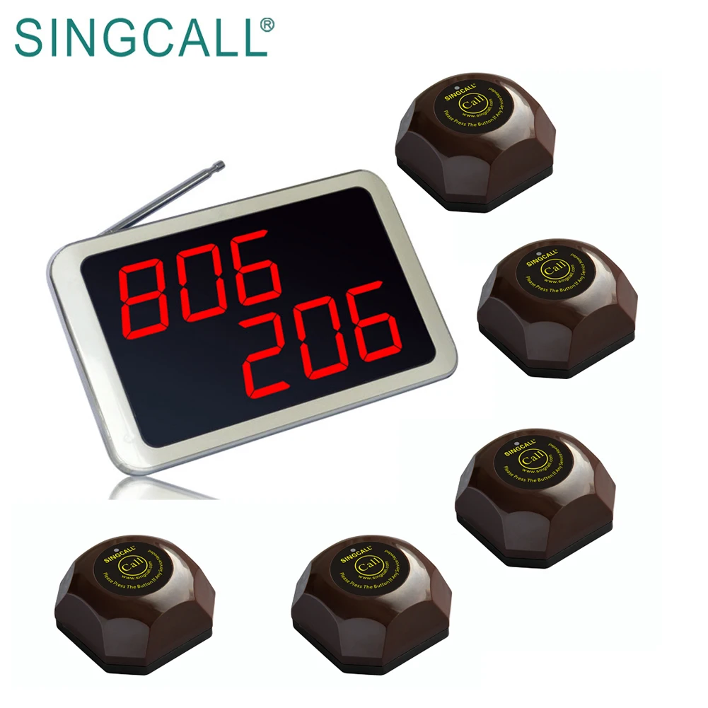 SINGCALL Дисплей приемник настольная Кнопка пейджер ресторан Беспроводная система