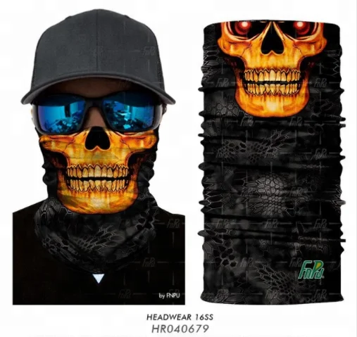 Wholesale 3D Seamless Bandana Neck Gaiter Motorcycle 3D Animal Skull Halloween Jokers Bandana Scarf Balaclava Headband Scarves
