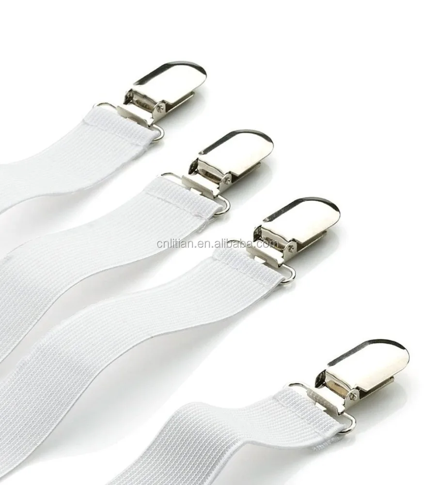 
Bed Sheet Corner Holders Elastic Grippers Suspenders Holder Straps Clips Fasteners WITH METAL ADJUSTERS 