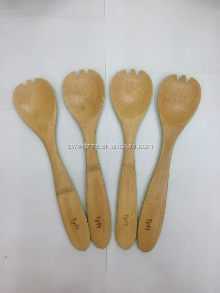 
Eco-friendly wholesale hot selling colored bamboo salad maker spoon for sale 