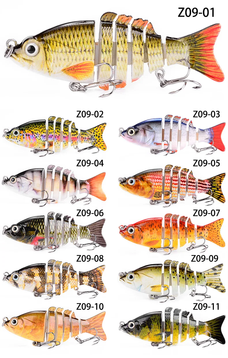 Lureking High Quality ABS Plastic Fishing Lure, 6 section Jointed swimbait