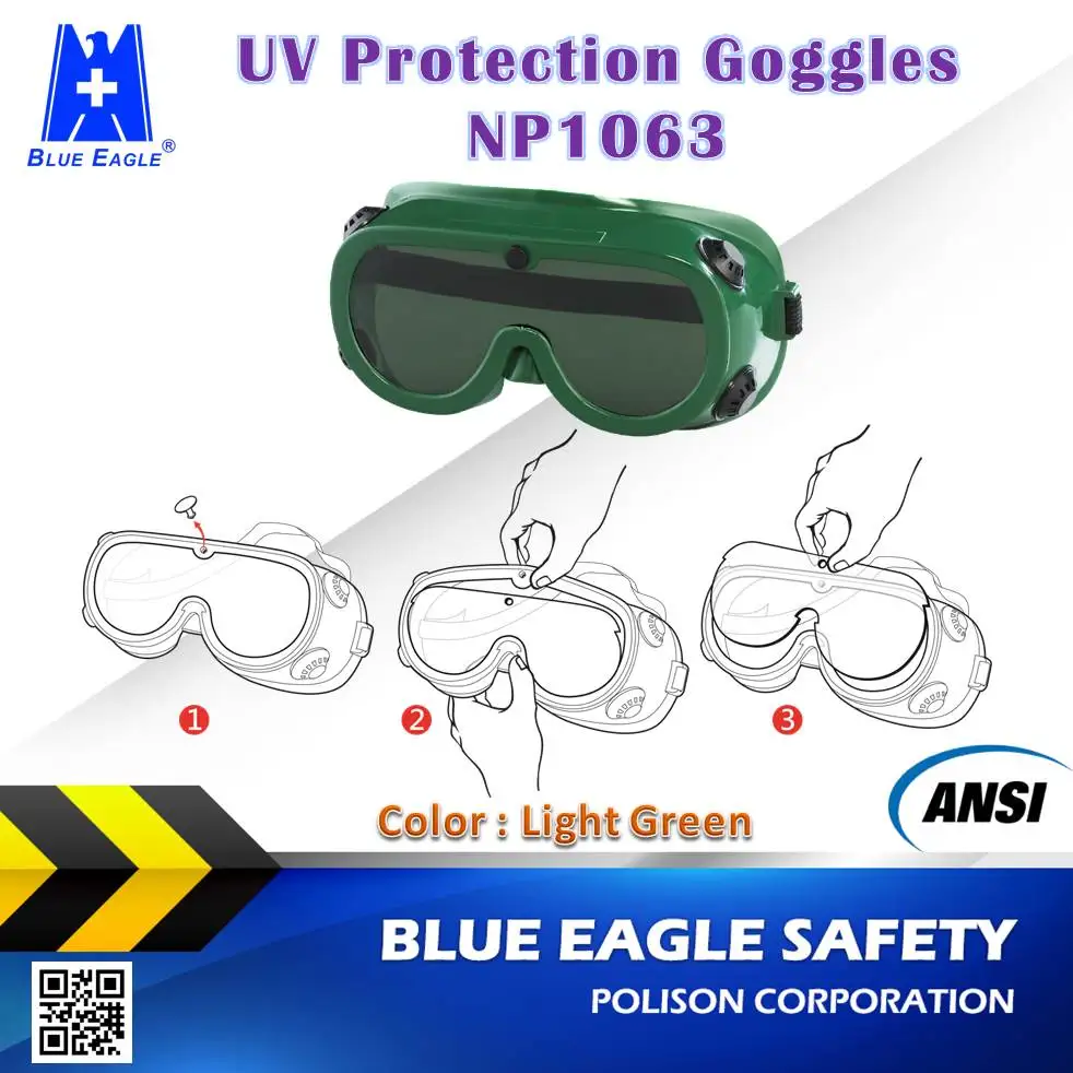 Синий Орел безопасность поставок NP1063 темные линзы УФ защитные очки z87.1