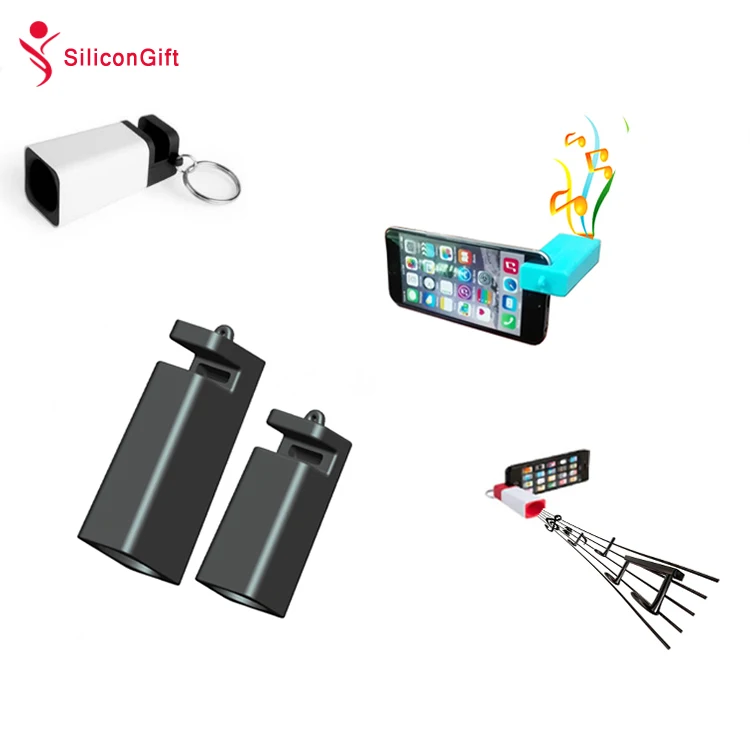 2024 Custom promotional items with logo , new idea silicone phone accessories speaker with stand gift items phone speaker