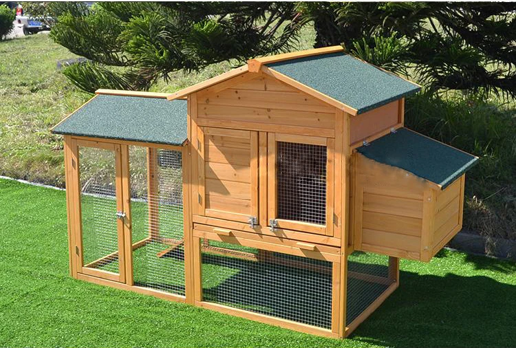 
Hot outdoor leisure real wood rabbit cage wooden chicken coop 