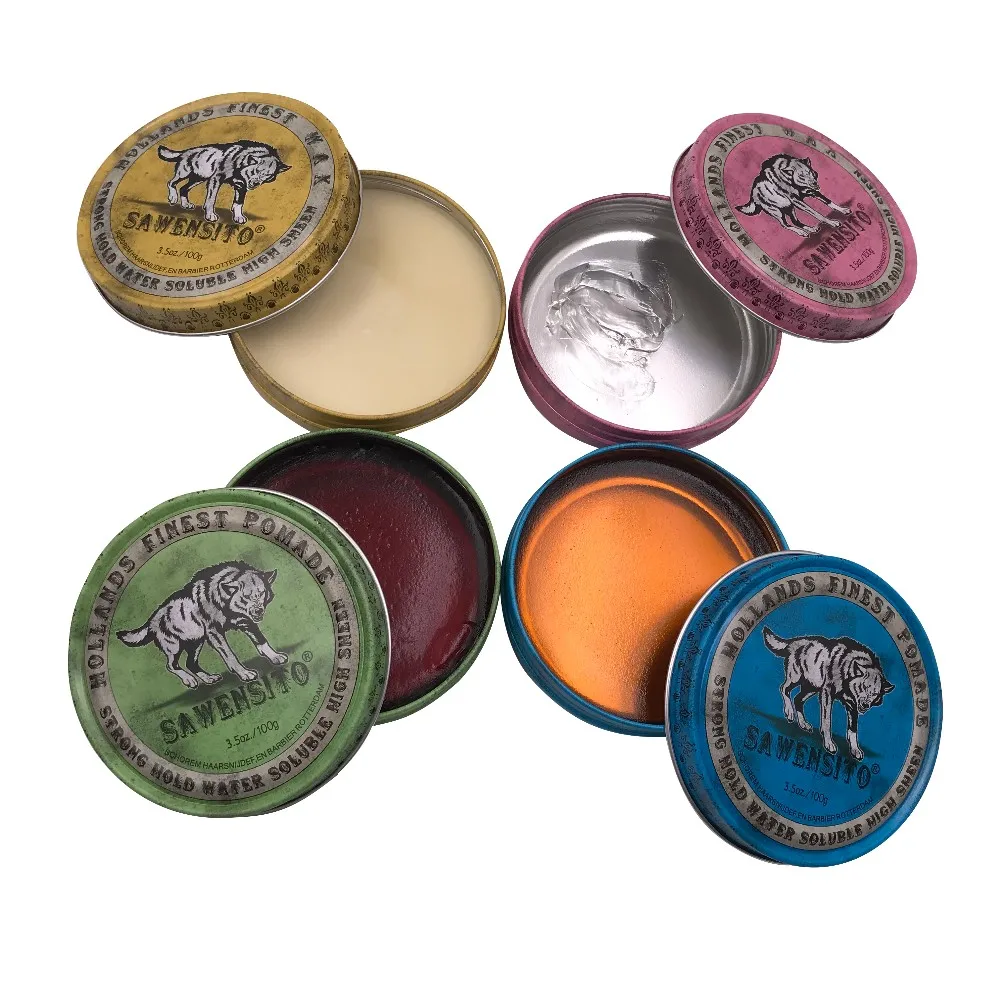 Own brand professional barber or salon strong medium hold shine water based aluminum jar hair pomade paste