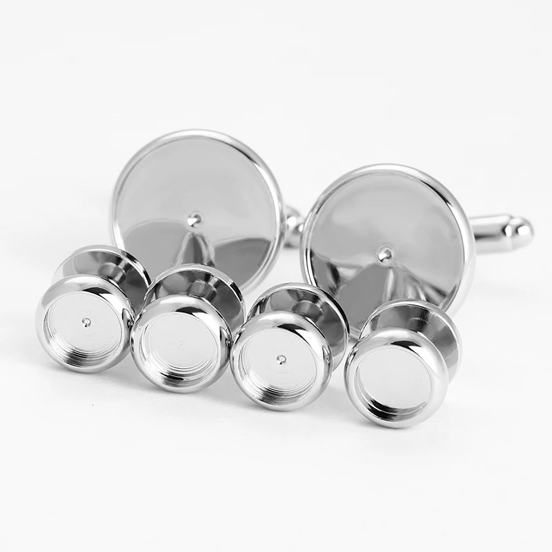 Wholesale round stud and cufflinks blank diy for tuxedo