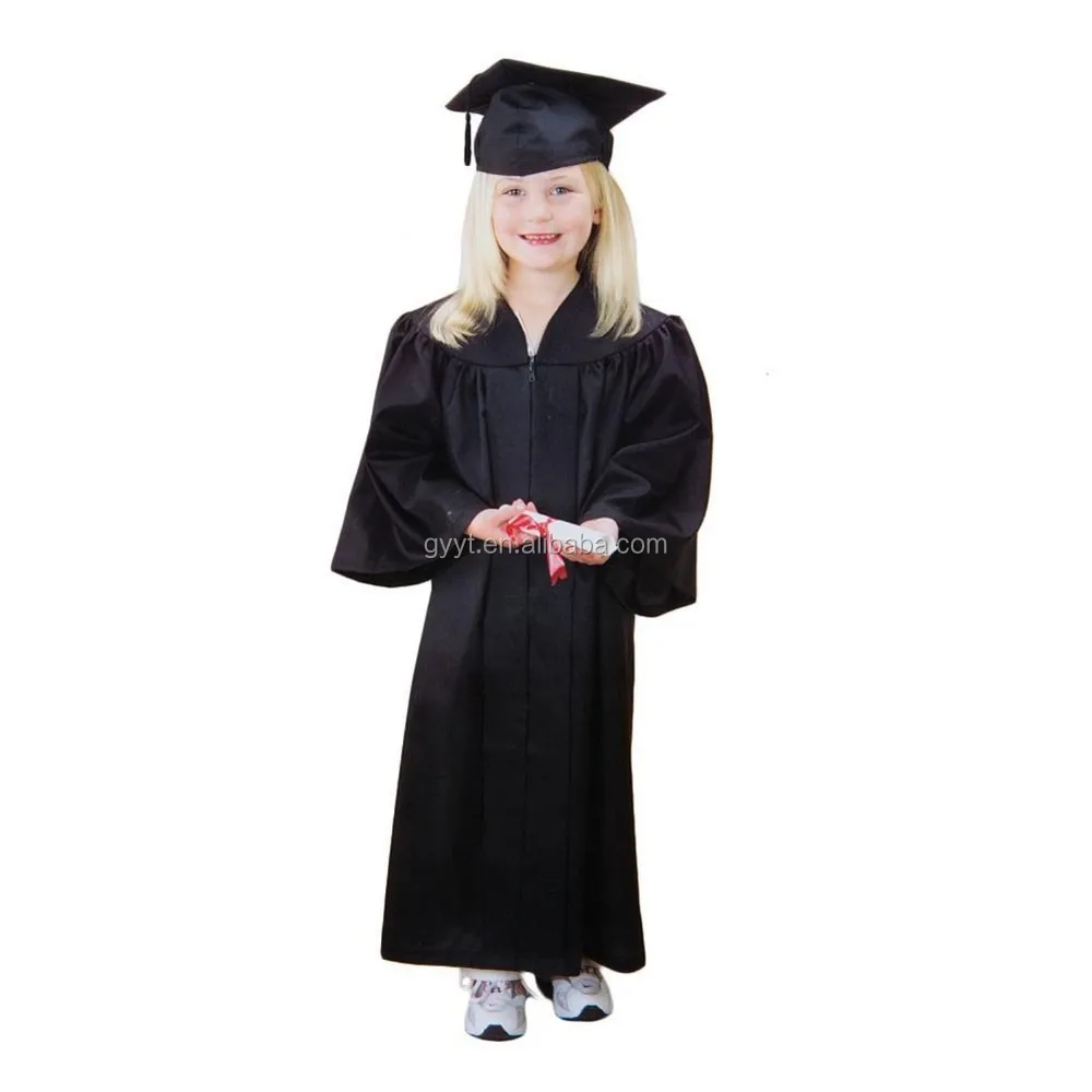 Children Kids Boys Girls Graduation Gown Cloak Cap Hat Fancy Dress Costume