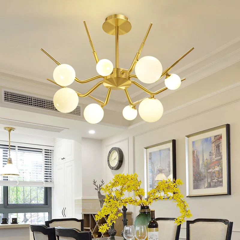 
Wholesale Modern Gold Glass Ball Chandelier Pendant Light 