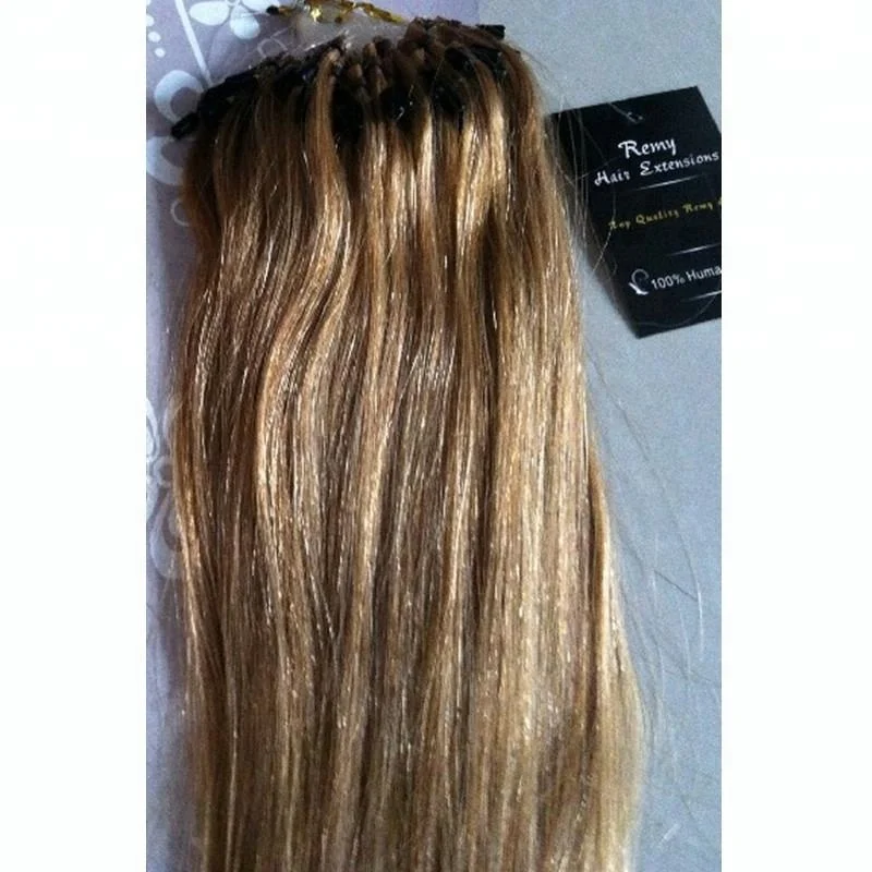 virgin brazilian hair micro ring hair extensions micro loop hair extension double beaded