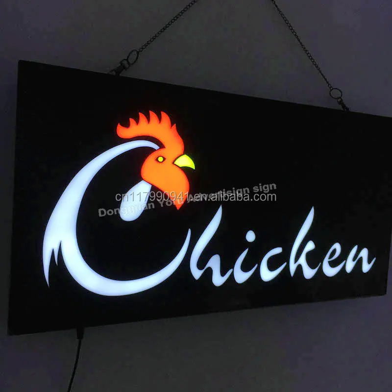 Restaurant outdoor LED plastic open sign board design