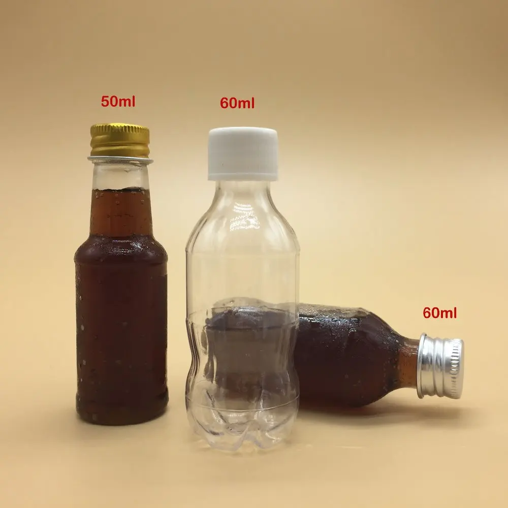 50ml 60ml disposable mini pet plastic soft drink bottle