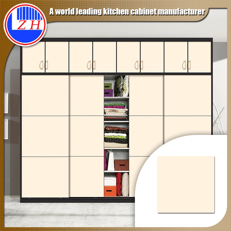 Korean supper matt wardrobe PETG sliding doors with mirror inside