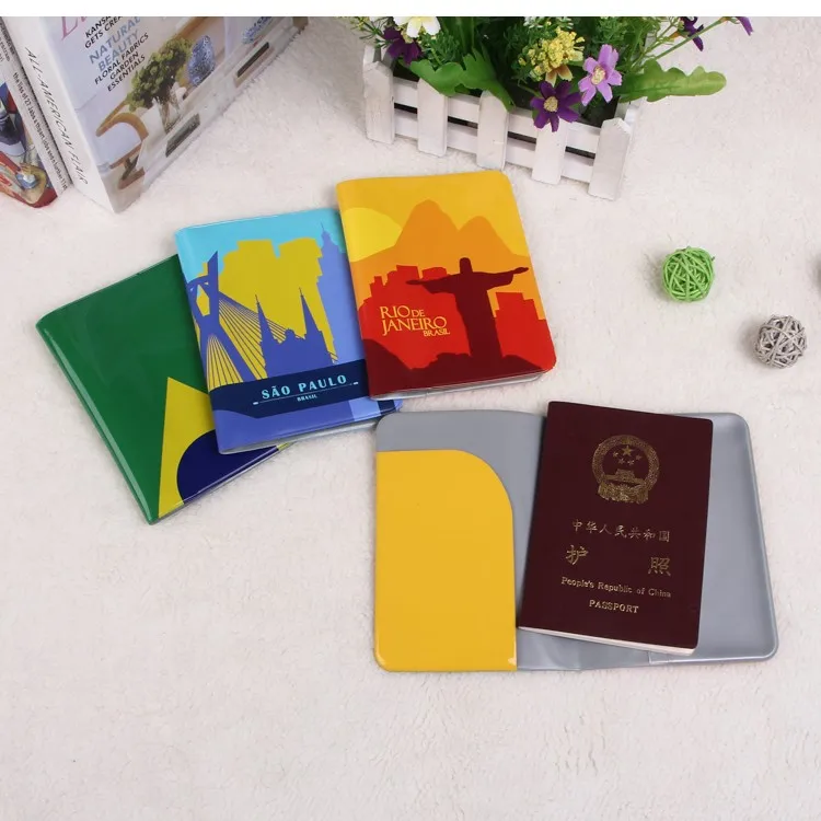 Travel set of PVC passport holder and luggage tag with many patterns