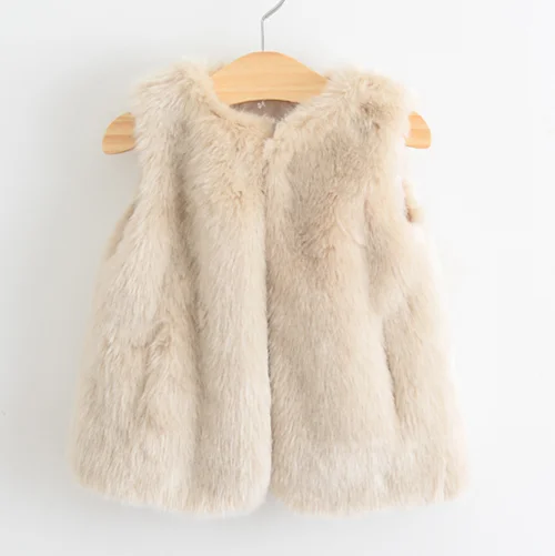 Faux fur vest for kids baby coat