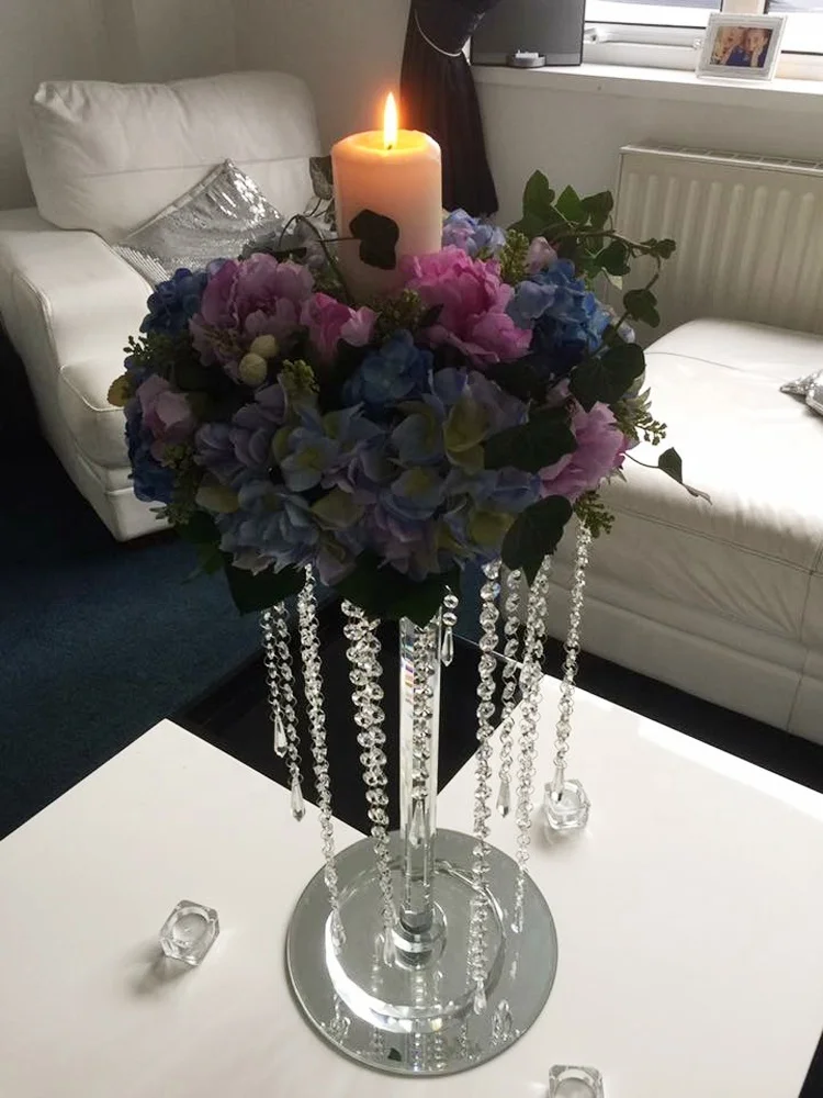 wholesale chandelier wedding road crystal flower stand for table center piece